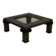 Large Maitland-Smith tessellated stone and brass coffee table 1980s
