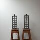 Geometric pair of german metal table lamps