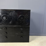 Black brutalist bar cabinet, 1970s