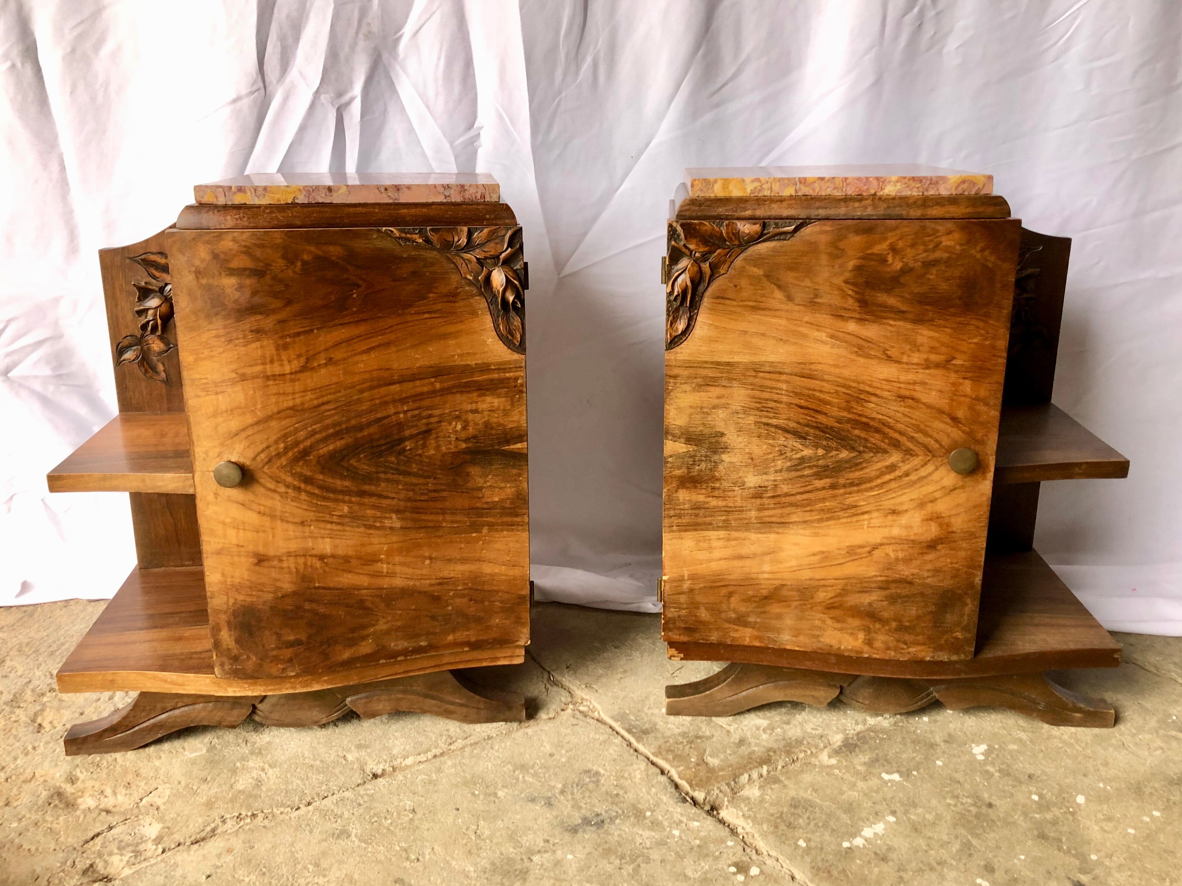 Pair of Art Deco bedside furniture