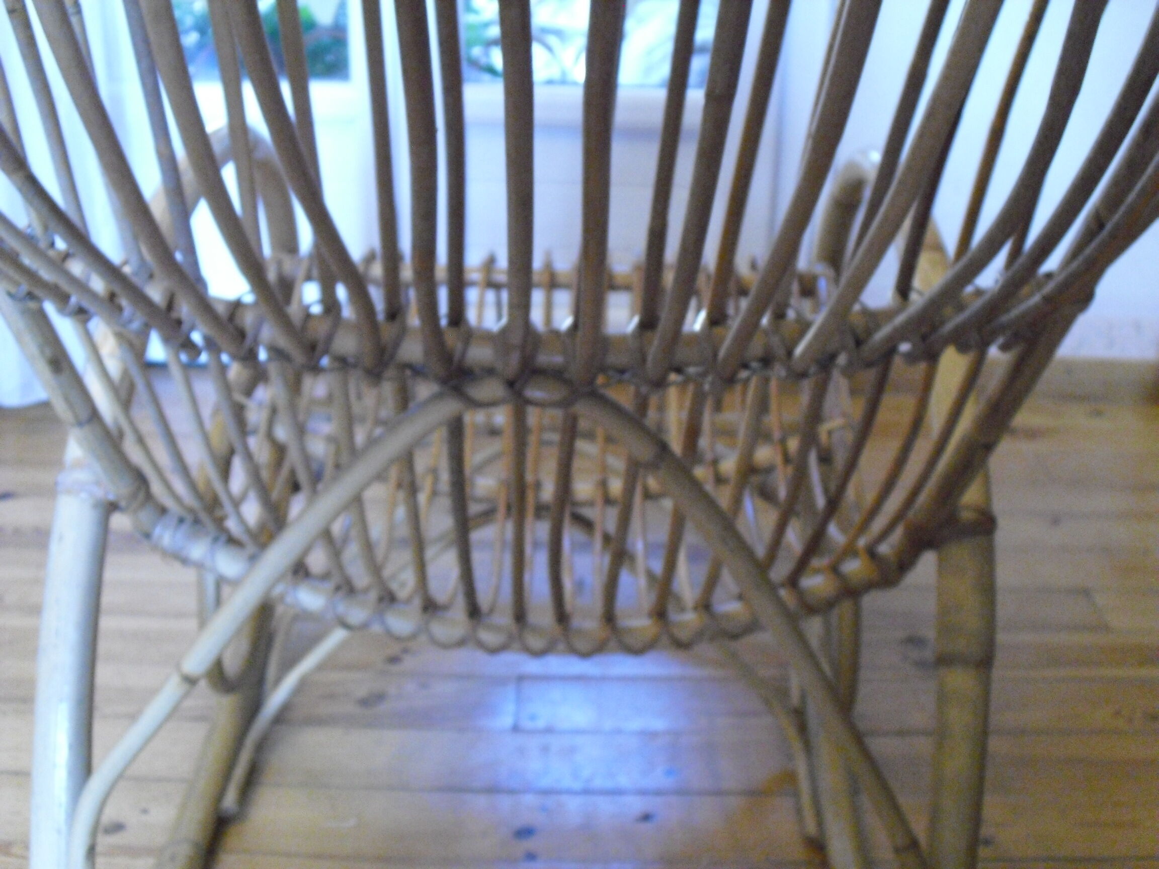 Rocking chair rattan and bamboo sixties