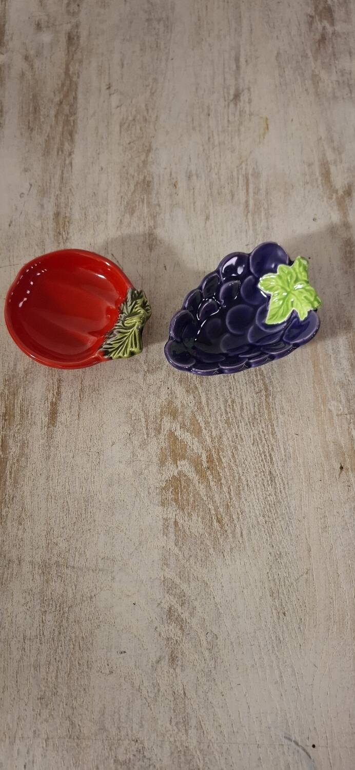 Two vintage fruit-shaped bowls