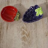 Two vintage fruit-shaped bowls