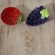 Two vintage fruit-shaped bowls