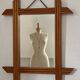 Blonde wooden barber mirror