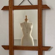 Miroir de barbier en bois blond
