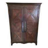 Antique solid oak wardrobe – late 18th / early 19th century – rustic