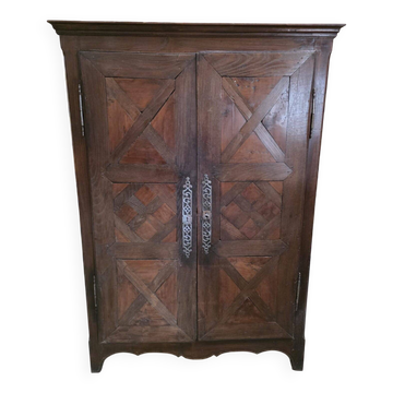 Armoire ancienne en chêne massif – fin XVIIIᵉ / début XIXᵉ – rustique