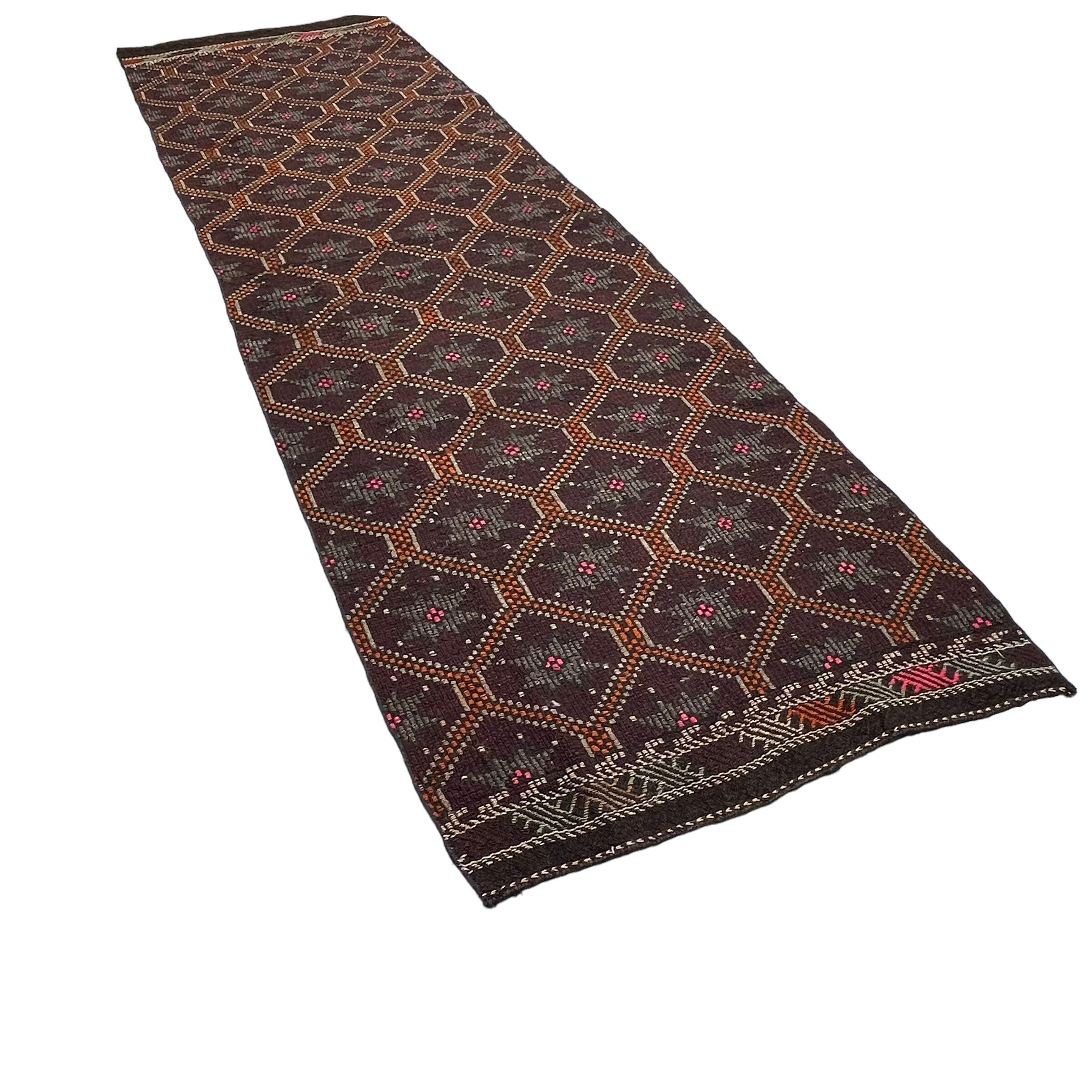 Vintage Turkish Kilim Runner , 312 x 91 cm