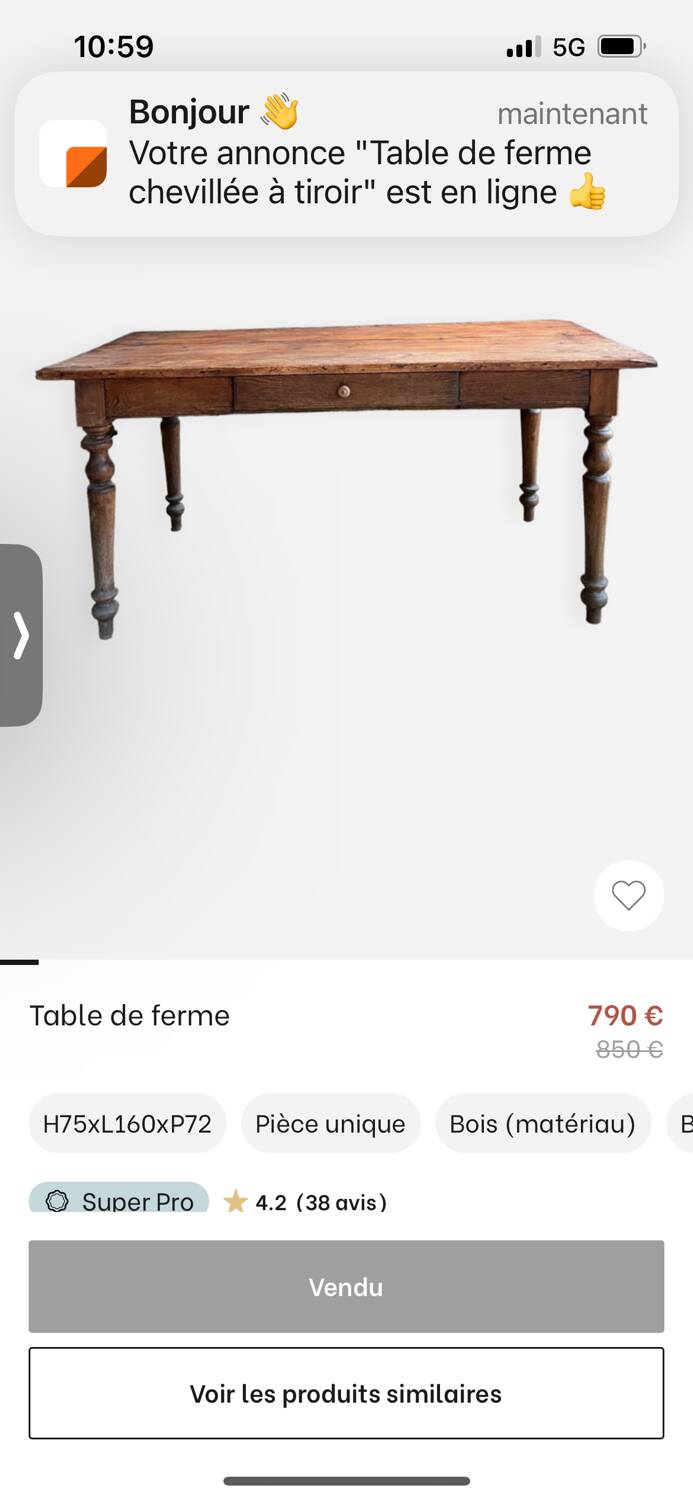 Pegged farm table