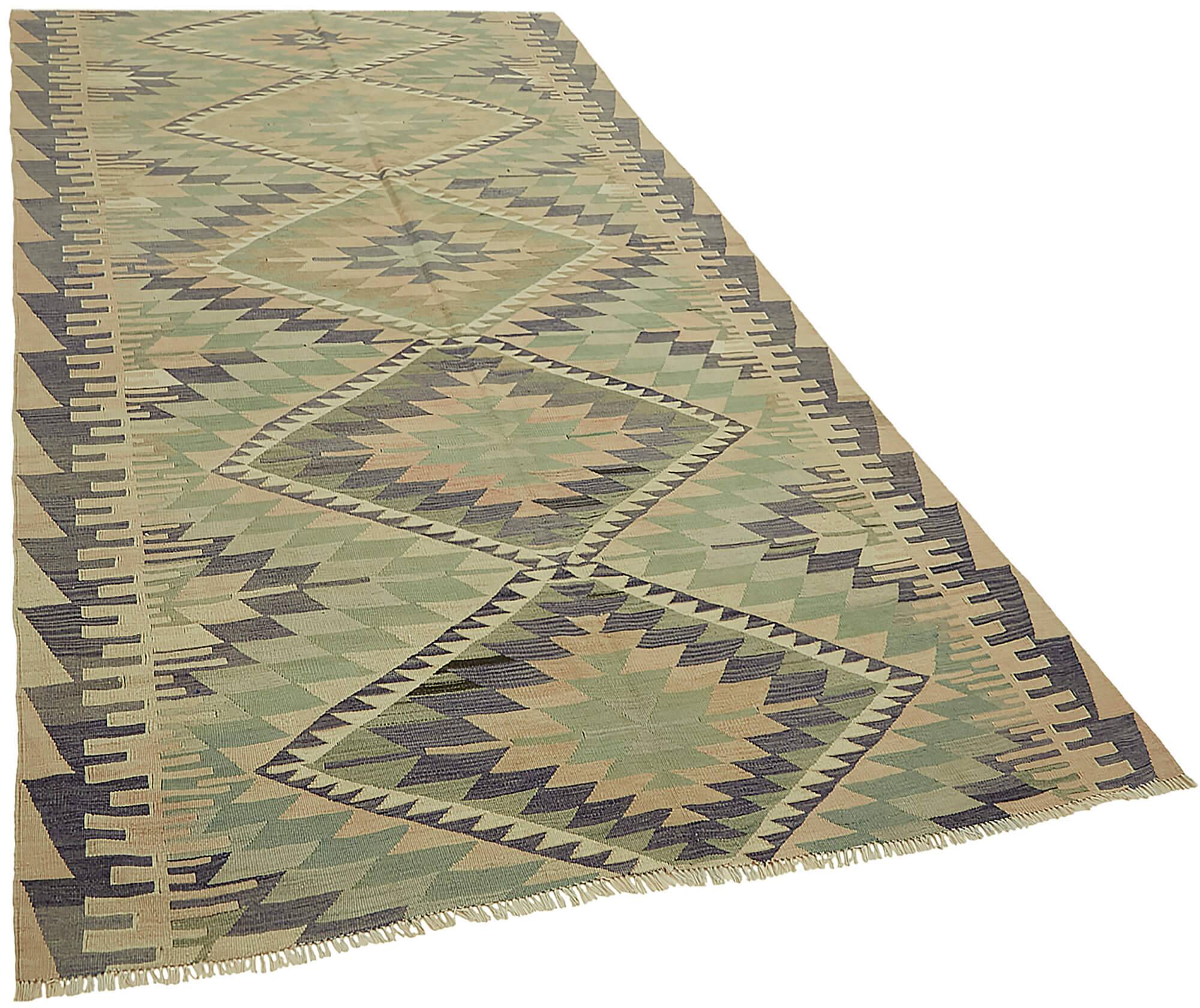 Turkish Handmade Vintage Anatolian Kilim 165 cm x 306 cm
