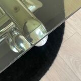 Tubular coffee table, glass and steel, Italy 1970