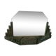 Miroir, art déco, bois, patine kaki, miroir biseauté