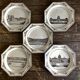 Octagonal plates Montereau directory 1810 grisaille neoclassical