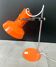 Lampe de bureau métal laqué orange et chrome, vers 1970