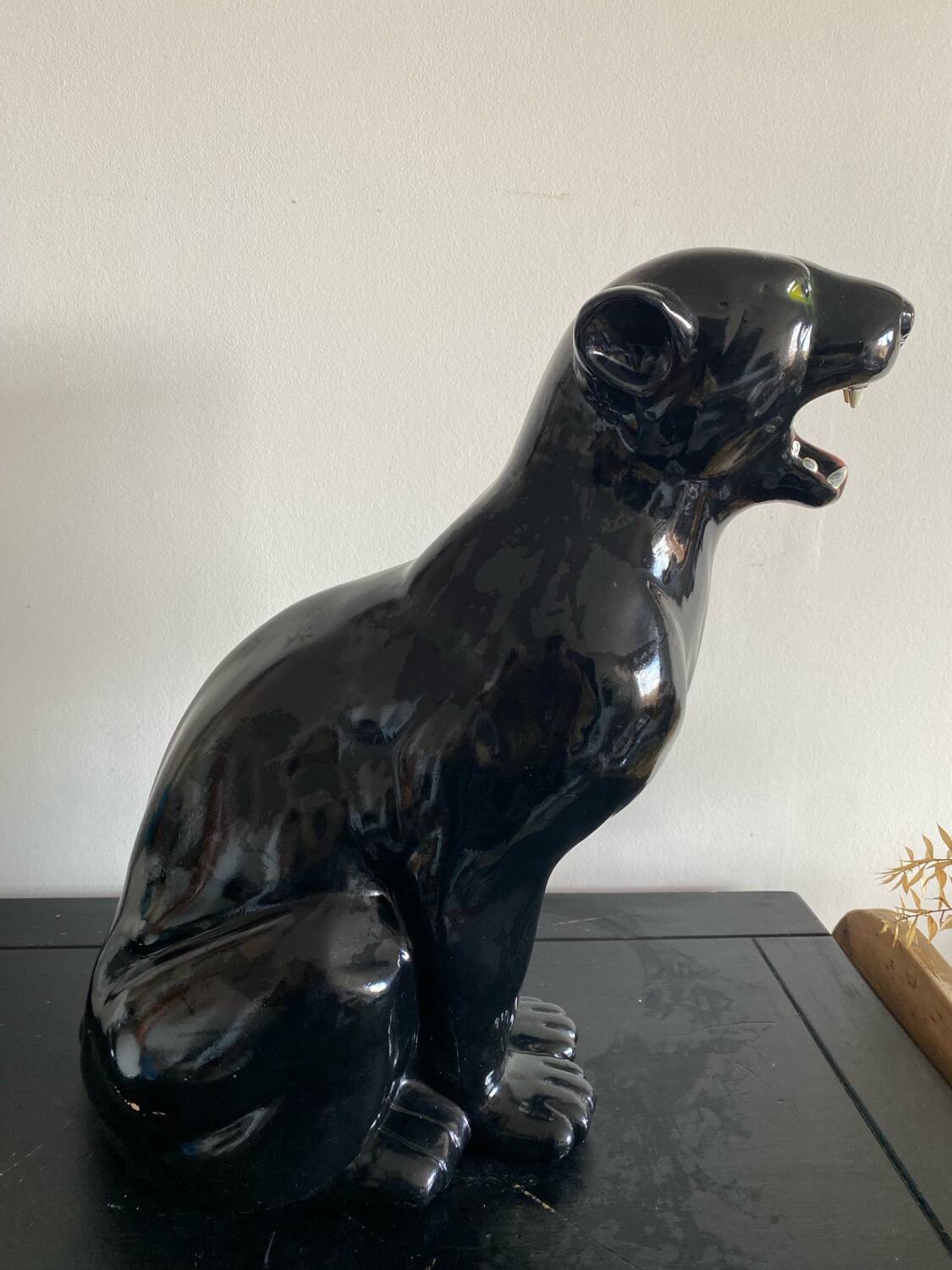 Sculpture de panthère assise vintage