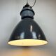 Large Grey Enamel Industrial Factory Lamp from Elektrosvit, 1960s