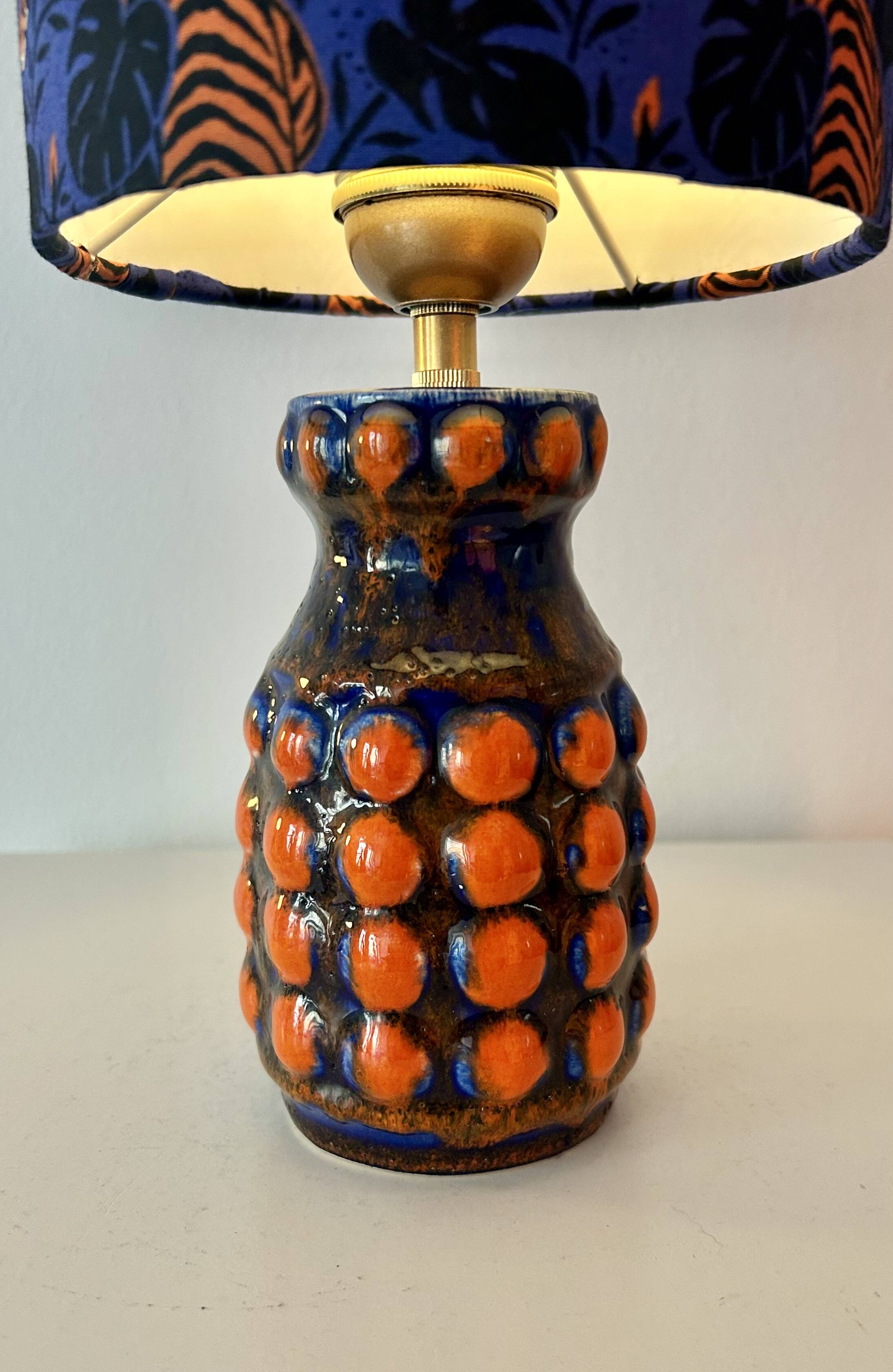 Upcycled table lamp from West Germany, Pop-Art vase by Bay Keramik