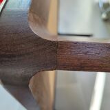 Square wood and steel coffee table from the 80s