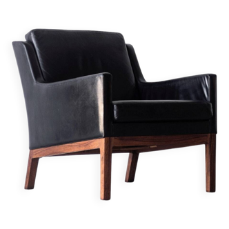 Vintage Danish leather armchair no. 39 by Kai Lyngfeldt Larsen, 1960.