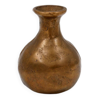 Vase soliflore brutaliste en laiton