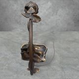 Metal table lamp with a deer on the front