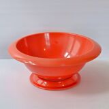 Vintage 1970 salad bowl in orange plastic 70s space age on removable base
