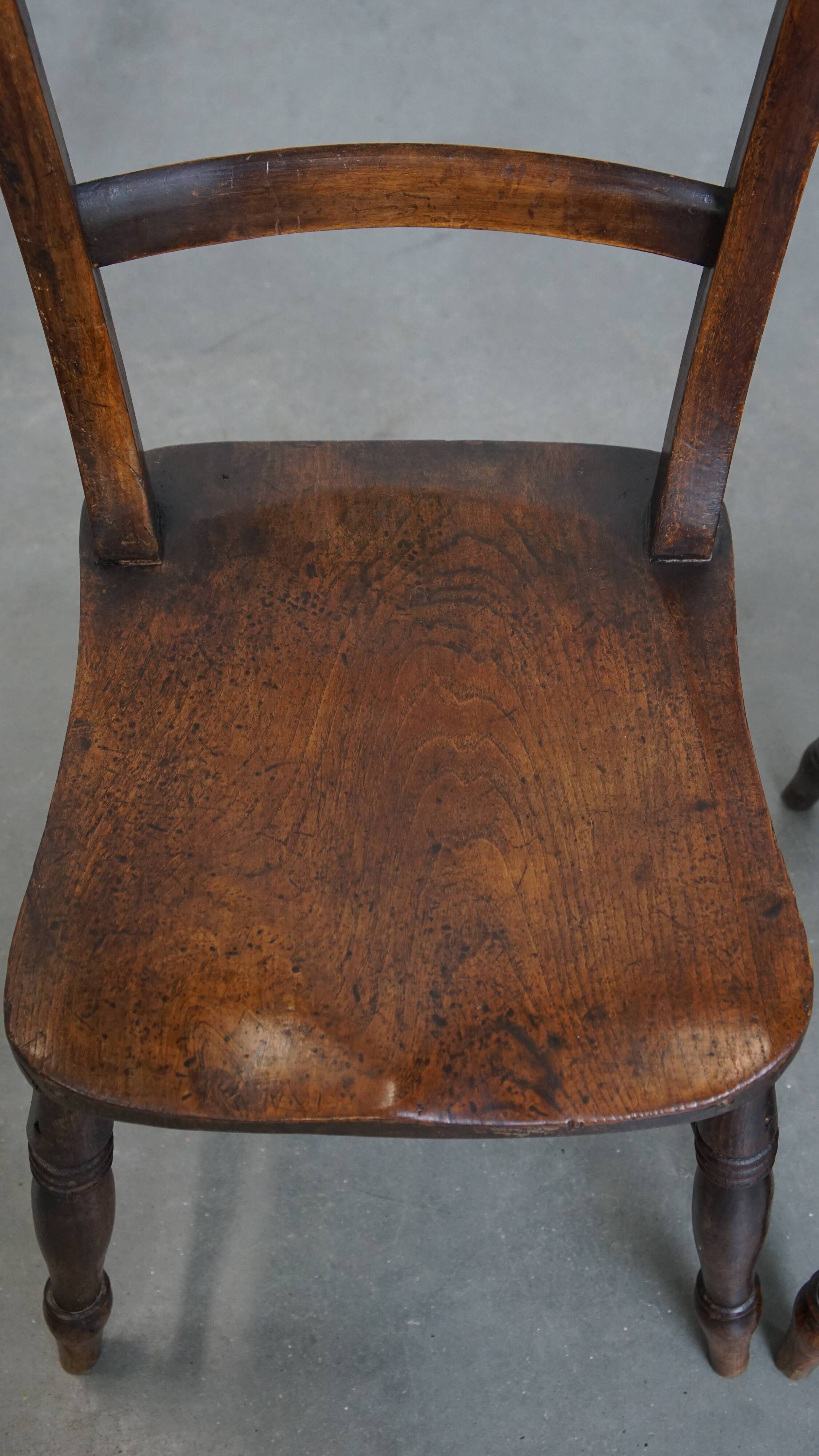 Set of 12 antique English Oxford dining/kitchen chairs