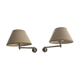 Paire d’appliques orientables vintage, Art Deco chrome et beige