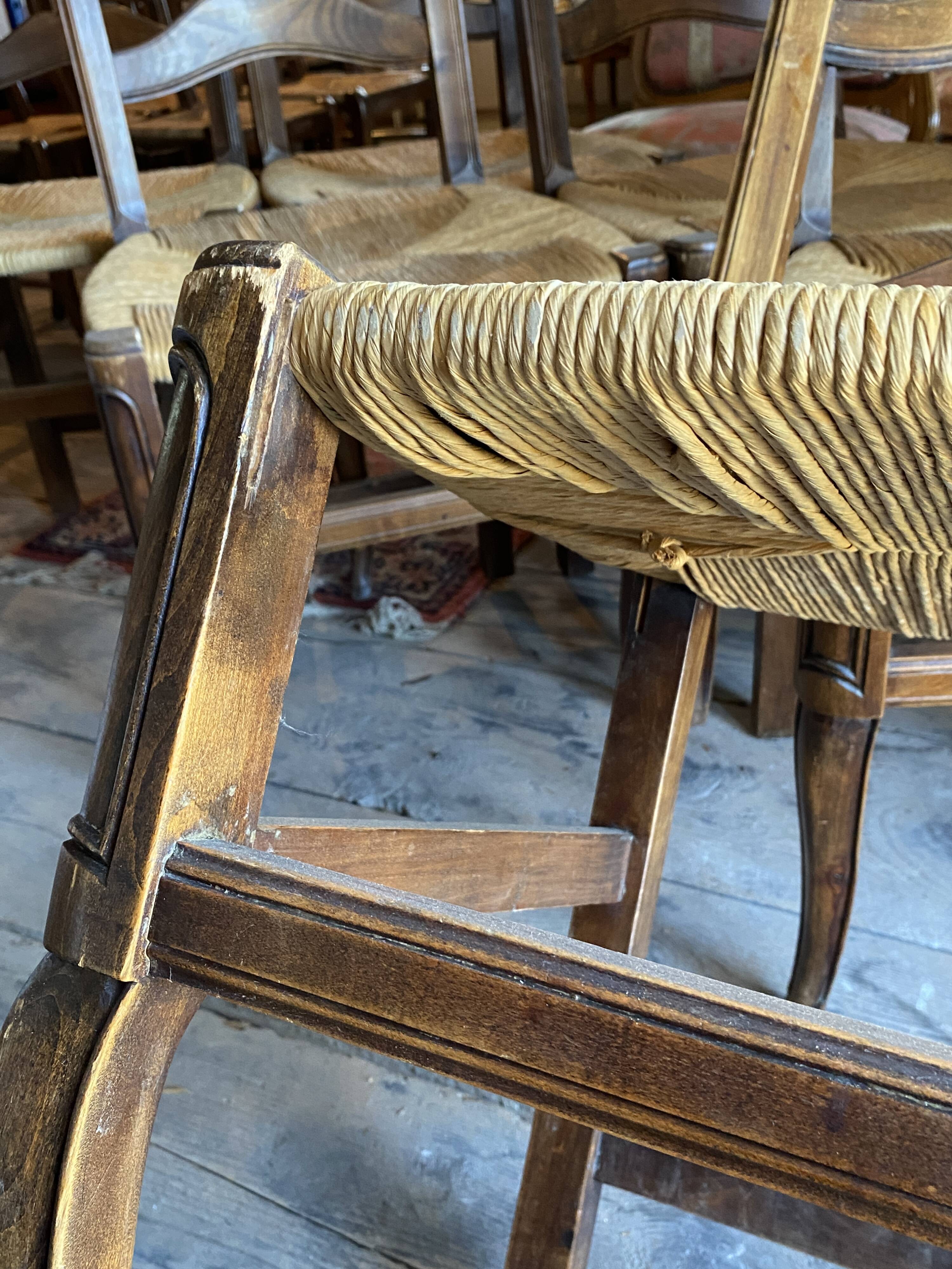 Old straw chair