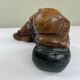 Carved wooden bookends