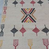 Traditional beige and yellow carpet in pure wool 73x109cm