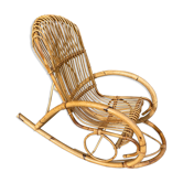 Rocking-chair in rattan circa 1960