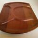 Pair of wooden snack meal trays with compartments.