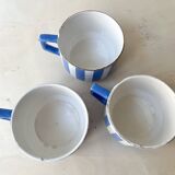 Set of 3 FOX TROTT coffee cups from Sarreguemines, 1930s, Art Deco service.