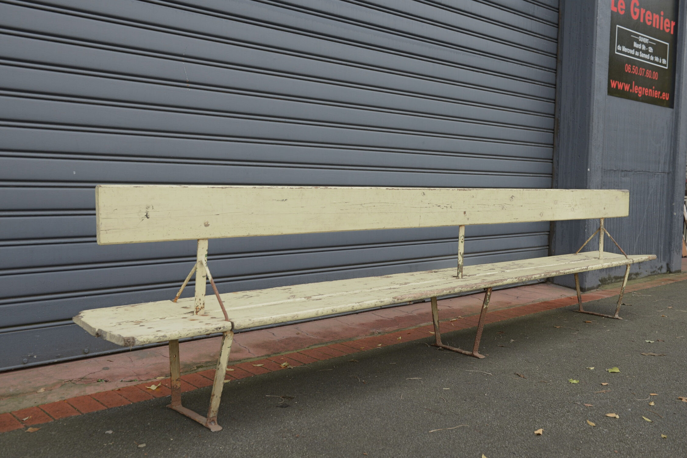 Double bench metal and wood seats 1930