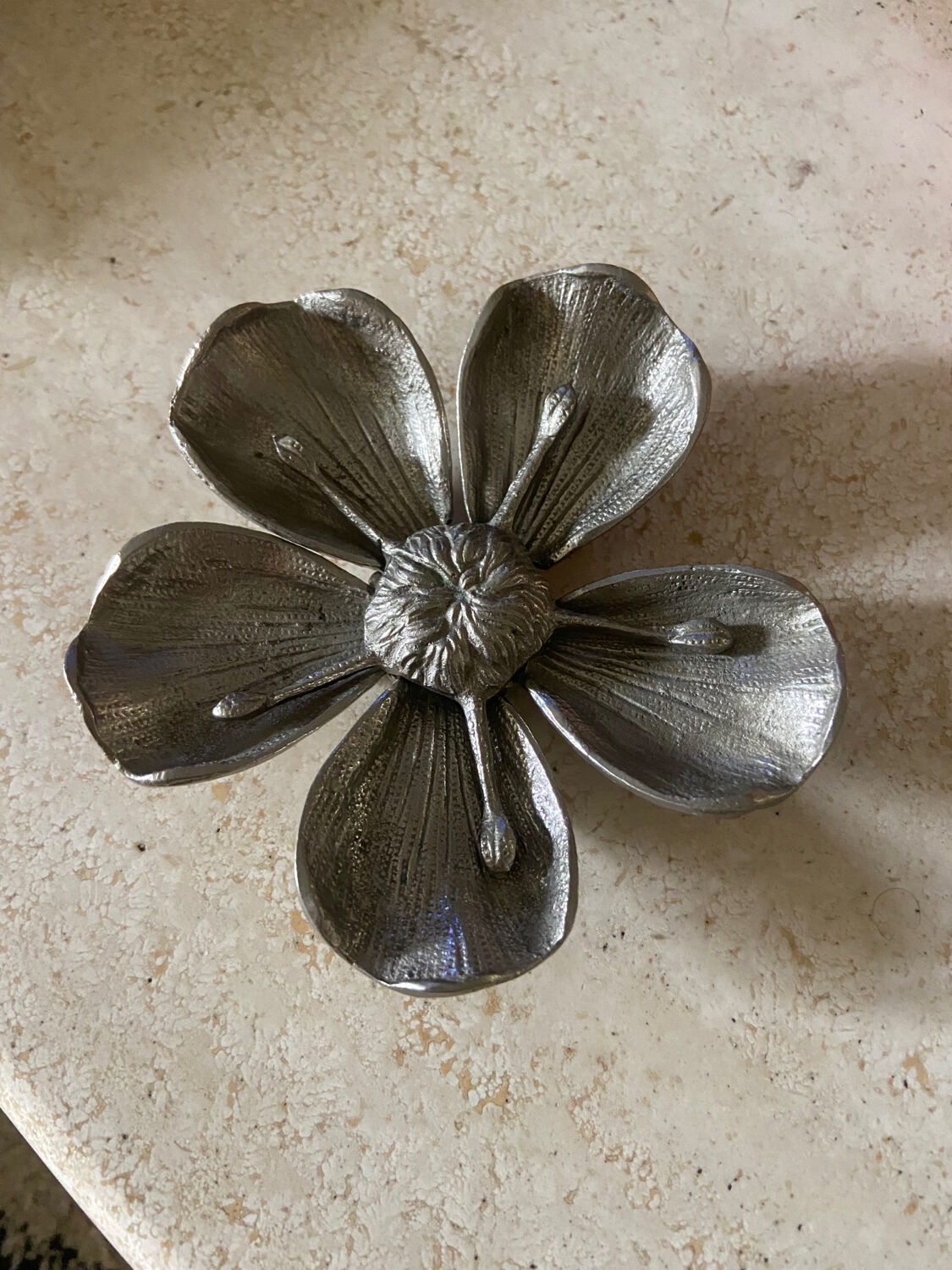 Vintage silver metal ashtray