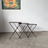Adnet 1950s nesting tables trio