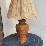 Vintage woven rattan lamp