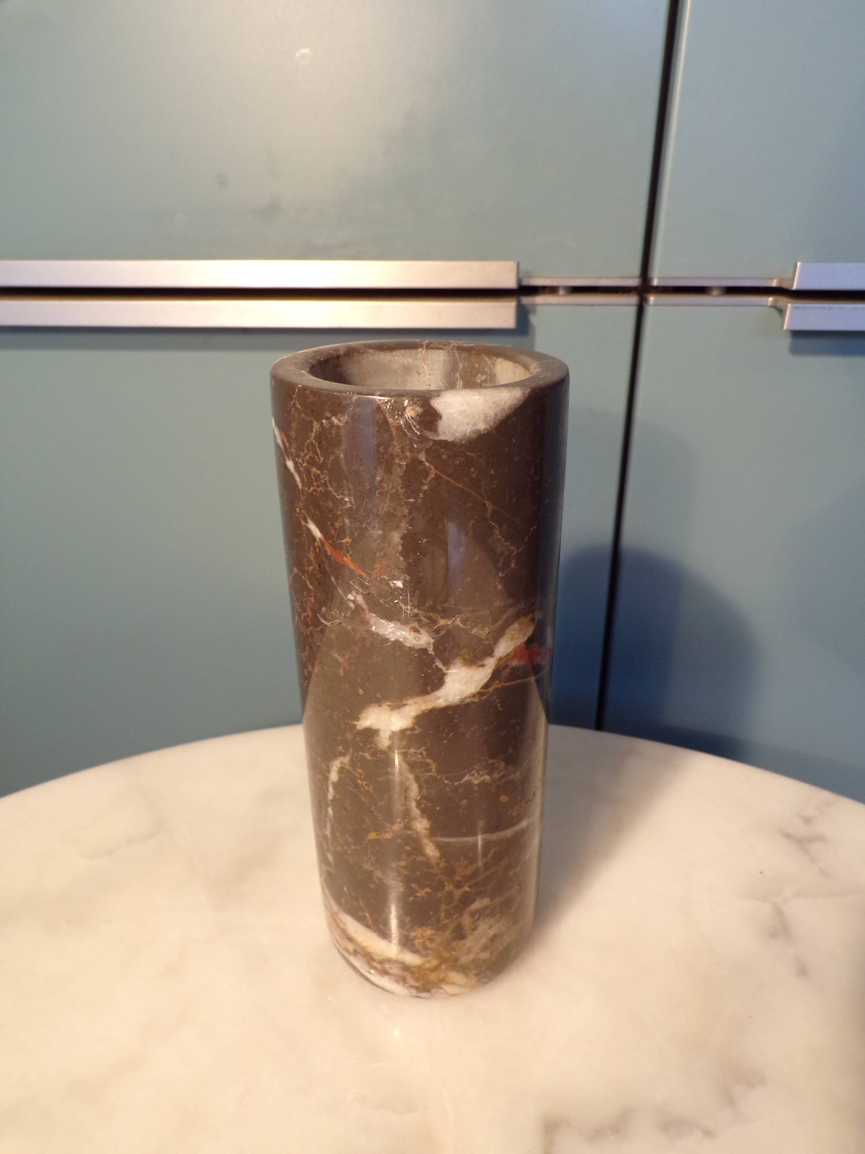 Carrara marble cylinder vase