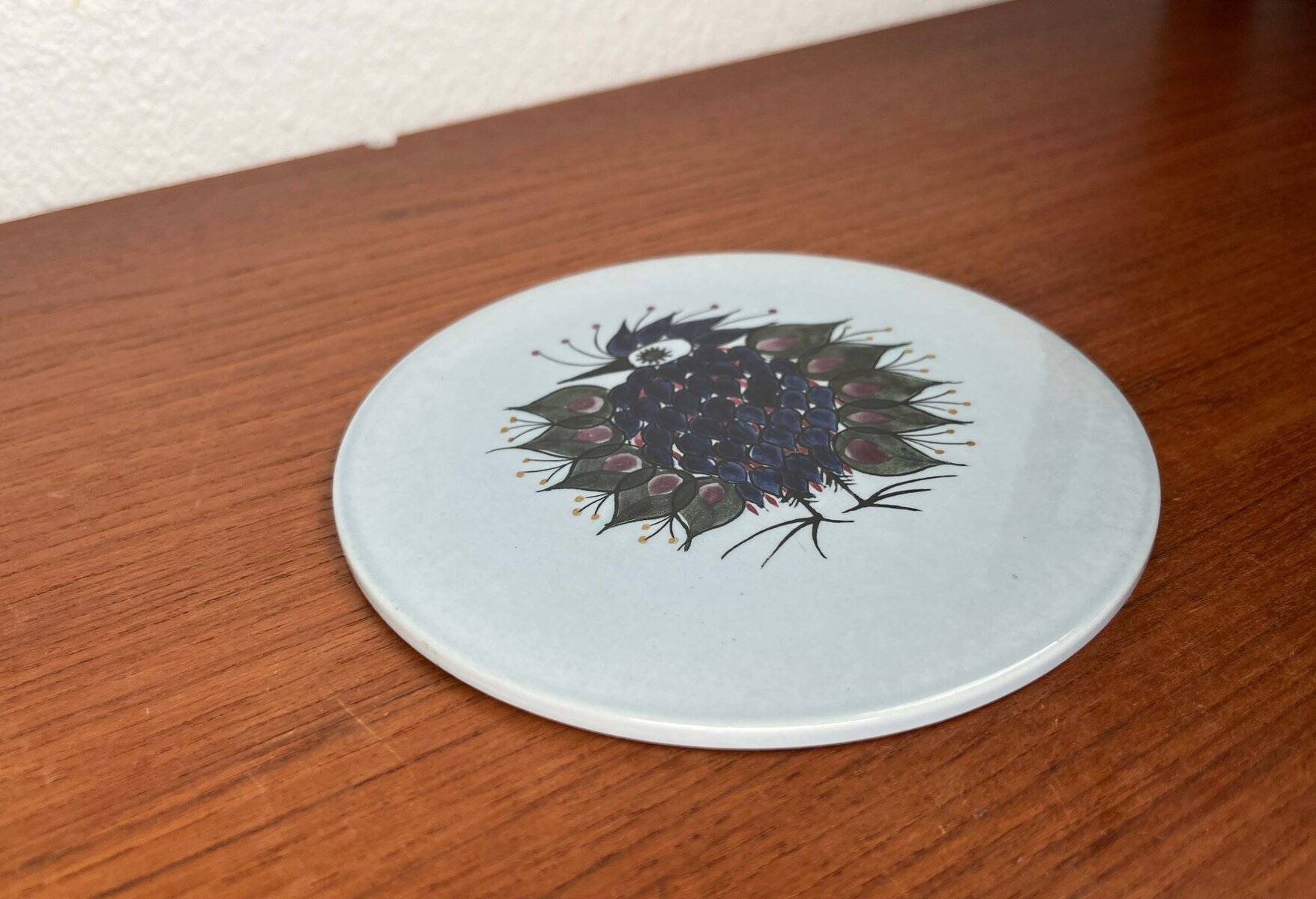Mid-Century Modern Danish design plate Crazy Bird by Beth Breyen for Royal Copenhagen