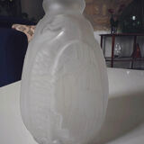 Vase art déco en verre pressé moulé aigle