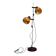 Adjustable double floor lamp in "Space Age" style, Hungarian from the 1970s, in orange and chrome brown.