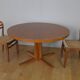 Round table with 2 teak extensions by J. Mortensen, Scandinavian edition Heltborg