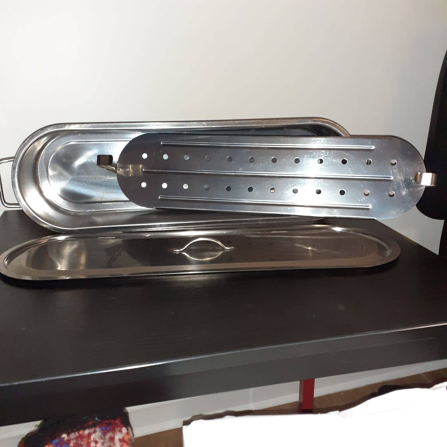 Oval stainless steel fish counter new condition