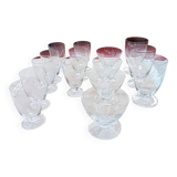 Set of 15 old glasses from the 40s