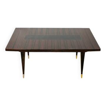 French Art Deco dining table in Macassar from 1940.