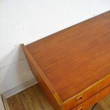 Scandinavian low teak and metal sideboard