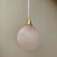 Vintage globe pendant lamp in ridged frosted glass