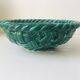 Large green woven ceramic bowl